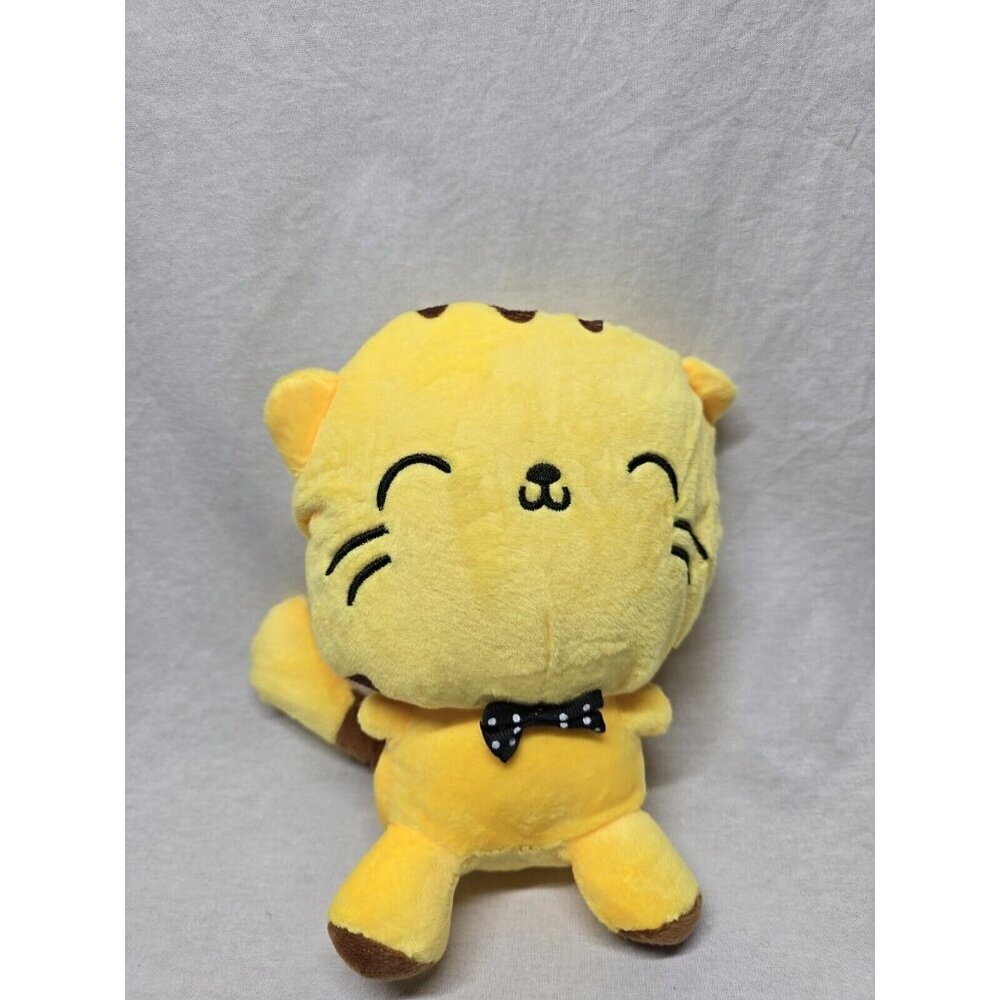 Kawaii Yellow Smiling Cat With Bow Tie Plush